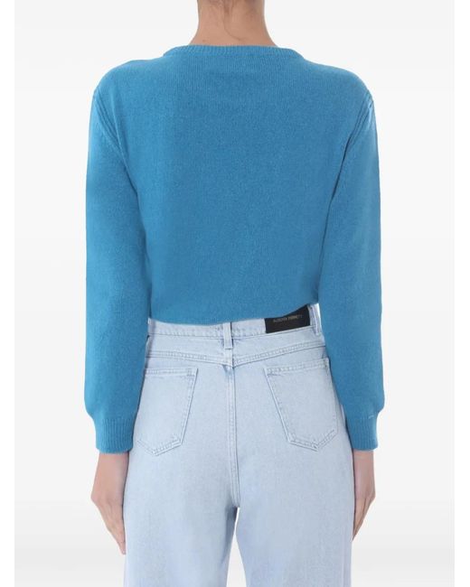 Alberta Ferretti Blue Sequin Roundel Sweater