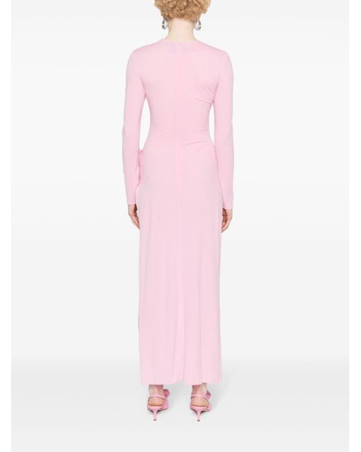 Robe asymétrique à appliques fleurs Magda Butrym en coloris Pink