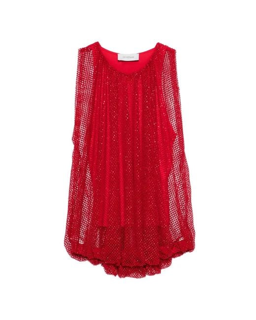 Sportmax Women's Red Mesh Top