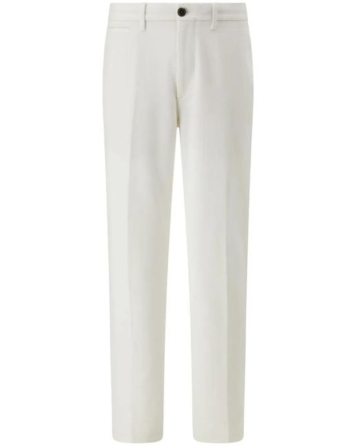 Boggi White Stretch-Cotton Trousers for men