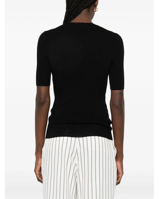P.A.R.O.S.H. Black Ribbed T-Shirt