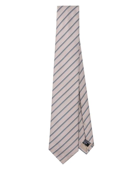 Cravatta a righe di Emporio Armani in White da Uomo