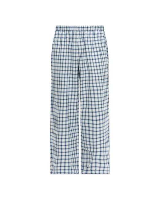 MM6 by Maison Margiela Blue Check-Print Pajama Pants for men
