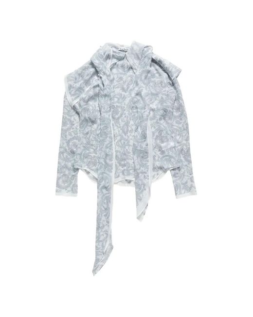 Acne Blue Silk Paisley Blouse