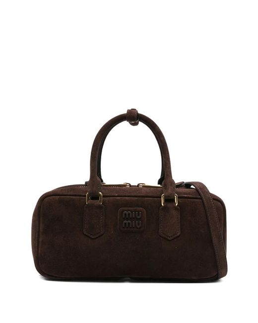 Miu Miu Black Arcadie Top-Handle Zip-Fastening Tote Bag