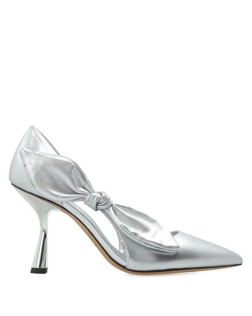 Kate Spade White 89Mm Bunnie Bow-Detailed Pumps