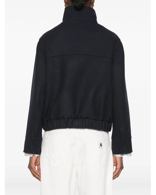 Ottod'Ame Black Elasticated-Hem High-Neck Jacket