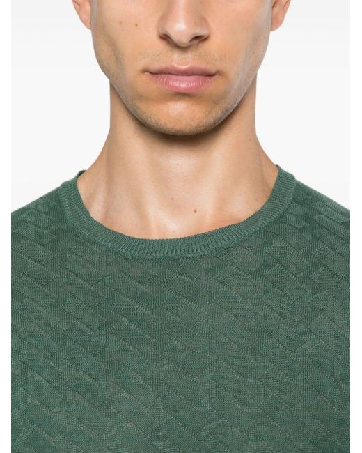 Boglioli Gestricktes T-Shirt aus Leinen in Green für Herren