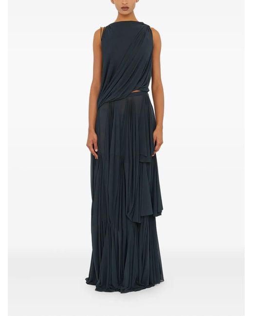 Christopher Esber Blue Macrame Silk Knot Top