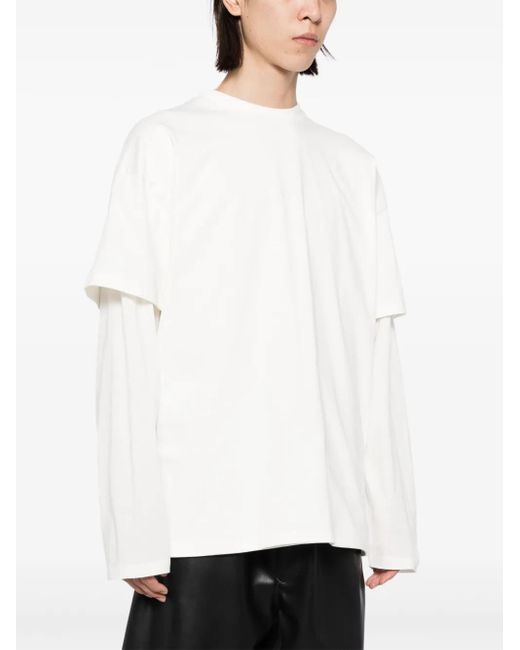 Jil Sander White Logo-Print T-Shirt for men
