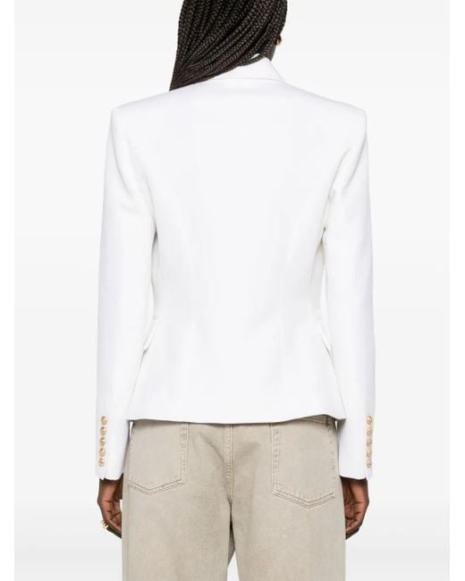 Blazer con doble botonadura Balmain de color White