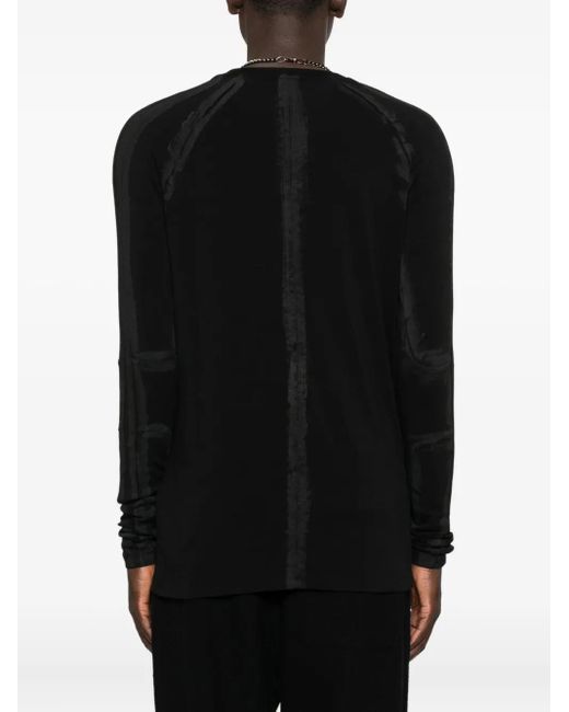 Thom Krom Black Panelled Long-Sleeve Sweater for men