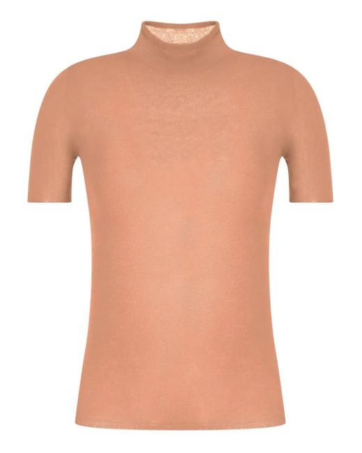 Giorgio Armani White Oberteil mit Stehkragen