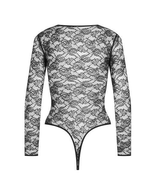 Maison Close Gray Flashback Long-Sleeve Bodysuit