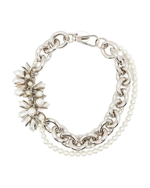 Simone Rocha パールディテール チェーンネックレス Metallic