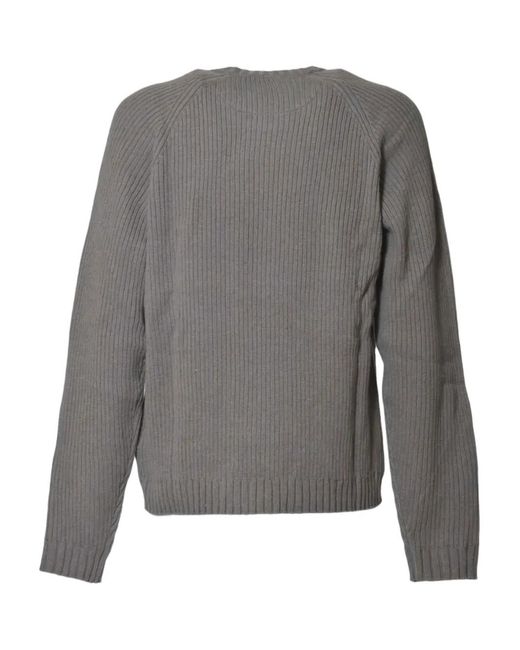 Dickies Gray Ribbed Crew-Neck Sweater for men