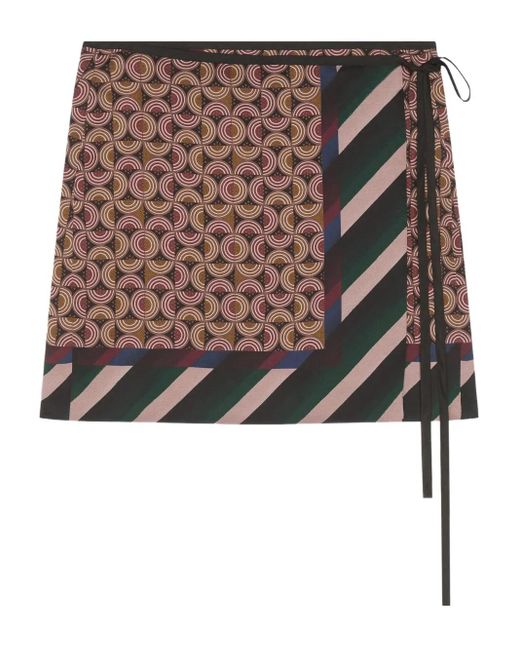 Dries Van Noten プリント ミニスカート Black