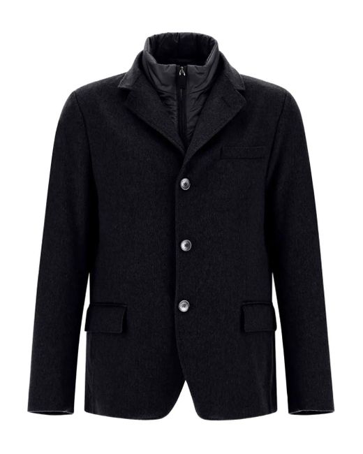 Herno Blue Detachable-Collar Jacket for men