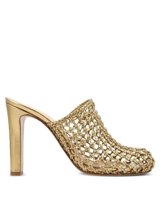 Ferragamo Muiltjes Met Hoge Hak in het Metallic