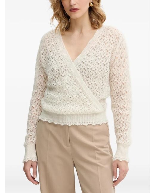 Twinset Natural V-Neck Button Top
