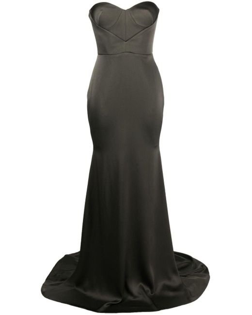 Alex Perry Black Strapless Floor-length Gown