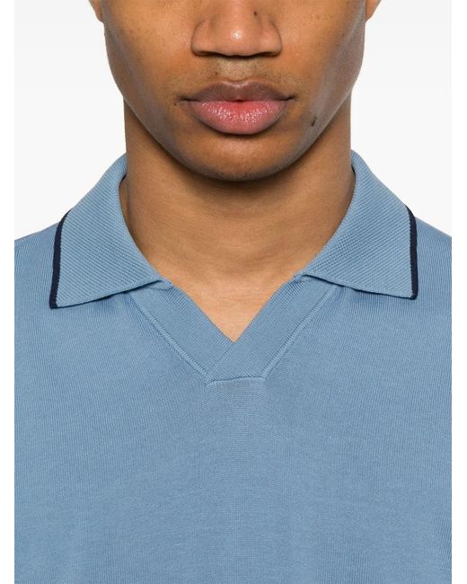 Canali Blue Jersey T-Shirt for men