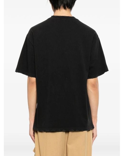 WARMAN Black Graphic-Print T-Shirt for men