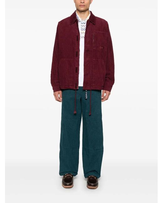 Adidas Originals Blue Corduroy Drawstring Trousers for men