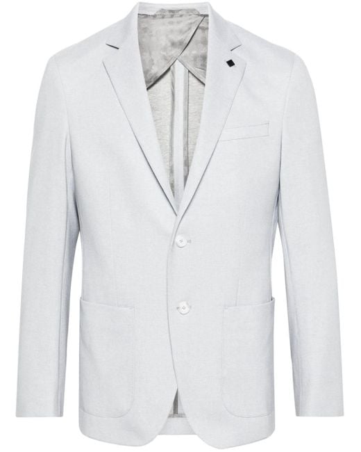 Blazer chiné à simple boutonnage Karl Lagerfeld pour homme en coloris White