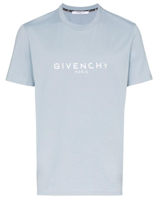Givenchy T-Shirt mit ausgeblichenem Logo in Blue für Herren