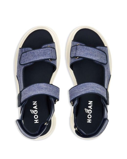 Hogan Blue H644 Denim Sandals