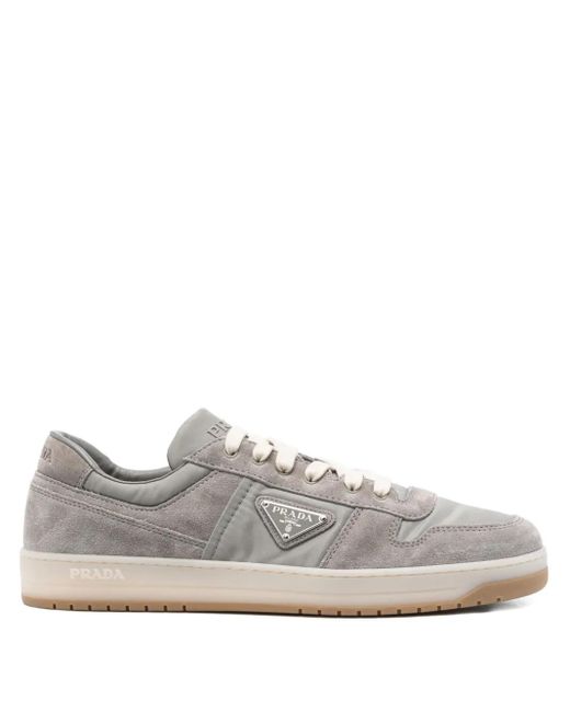 Prada Downtown Sneakers aus Wildleder in White für Herren