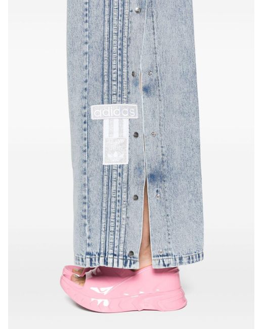 adidas ハイライズ ワイドジーンズ ブルー | Lyst