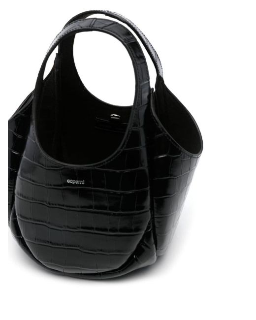 Coperni Black Bucket Swipe Crocodile-effect Mini Bag