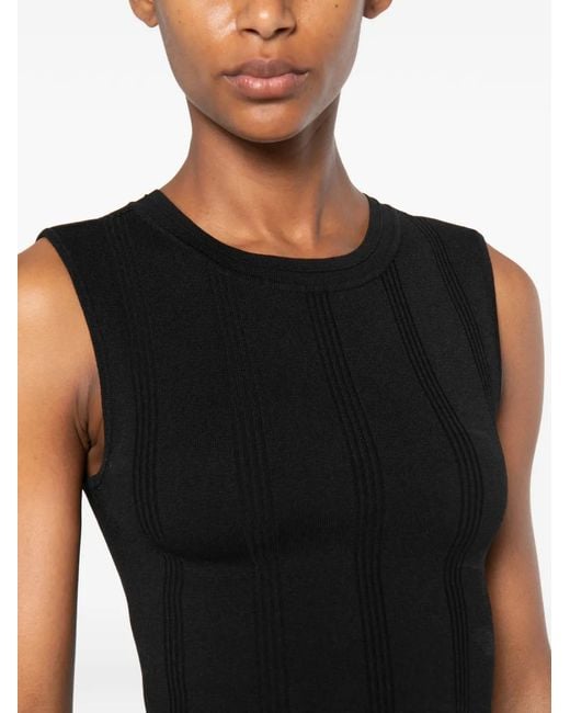Sandro Black Crew-Neck Crop Top