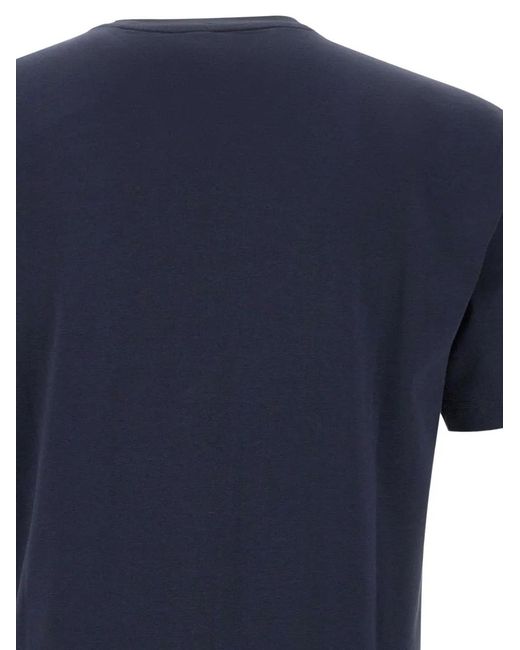 EA7 Blue Core Identity Embroidered-Logo T-Shirt for men