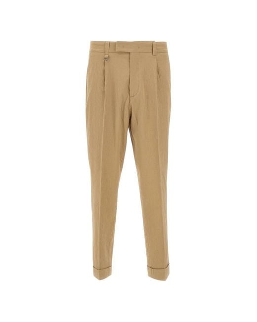 Paolo Pecora Natural Pantalon À Détail Plissé for men