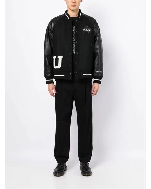Undercover Black X Psycho Patch Bomber Jacket for men