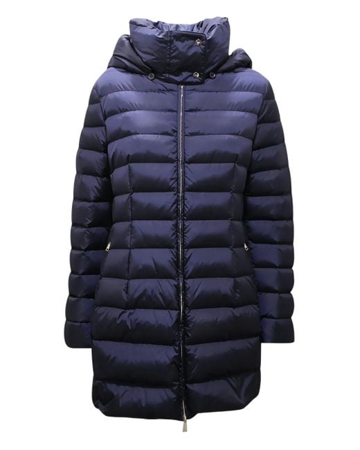 Add Blue Hooded Quilted Coat