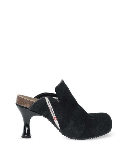 DIESEL Black D-Woodstock Denim Clogs