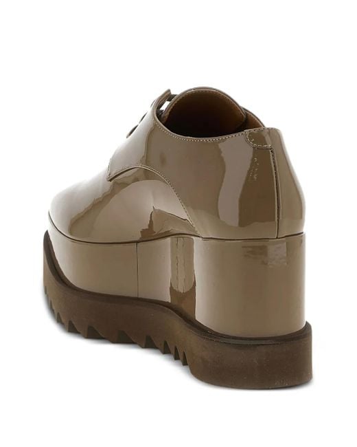 Stella McCartney Brown Elyse Wedge-Oxford-Schuhe mit eckiger Kappe