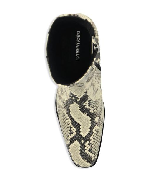 DSquared² スネークプリント アンクルブーツ Natural