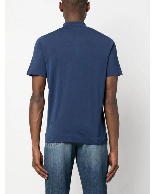 Drumohr Blue Frosted Polo Shirt for men