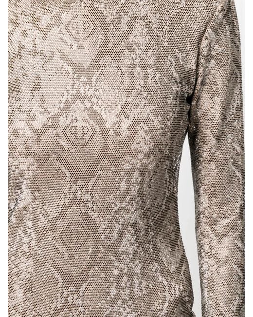 Philipp Plein Multicolor Python-Print Crystal Mini Dress