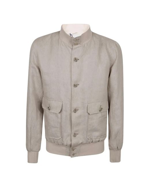 Barba Napoli Gray Flap-Pocket Jacket for men