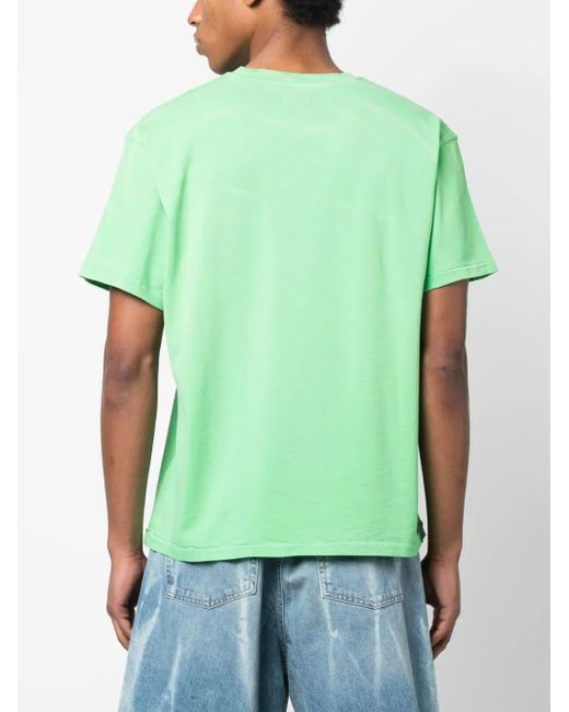 Guess Green Logo-Print Short-Sleeve Cotton T-Shirt for men