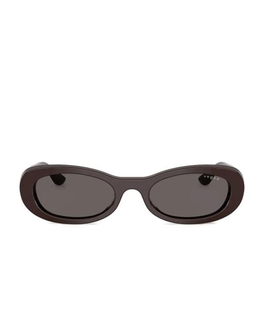 Vogue Eyewear Gray Oval-Frame Sunglasses