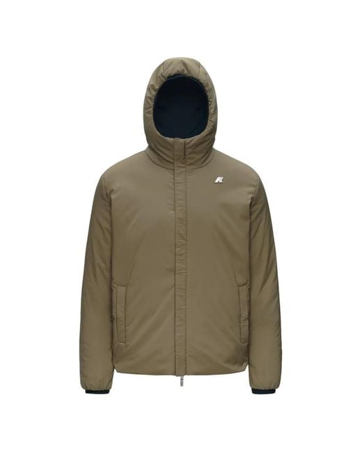 K-Way Blue Jack St Warm Reversible Hooded Coat for men