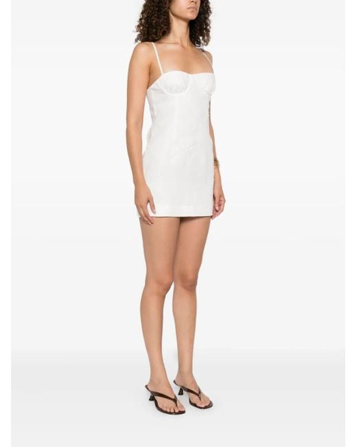 Sir White Embroidered Spaghetti-Strap Mini Dress