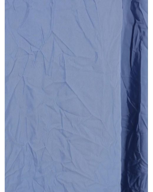 Maria Calderara Blue Pantalon Ample À Effet Froissé